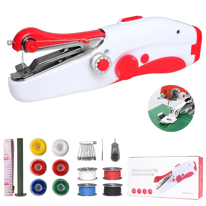 Jinglun Máy May Nhỏ Hộ Gia Đình Hướng Dẫn Sử Dụng Điện Cầm Tay Stitch Bộ Dụng Cụ May Vá Cho Quần Áo Tự Làm Máy Cầm Tay Di Động