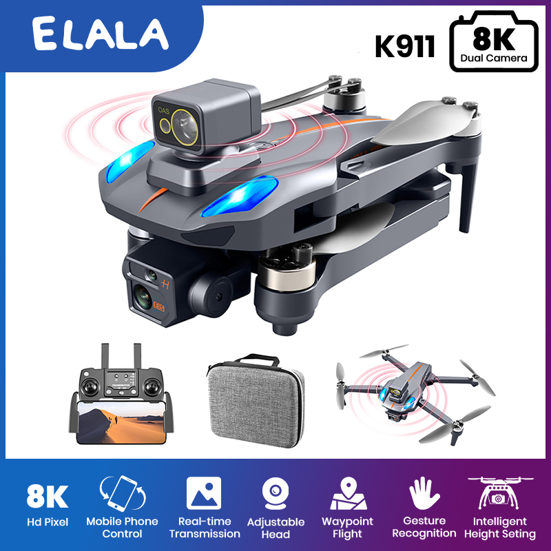 [ELALA] NEW K911 MAX GPS Plane with 8K Professional Dual HD Camera FPV 1.2Km Aerial Photography Obstacle Avoidance Brushless Motor Foldable Aircraft Toy ราคา 4,591 บาท*ส่งฟรี