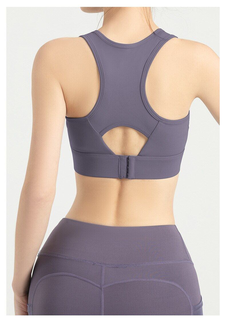 SUPERFLOWER Women's Breathable Sports Bra Absorb Sweat Shockproof Padded Athletic Gym Running Fiess Yoga Tops_voghion.com