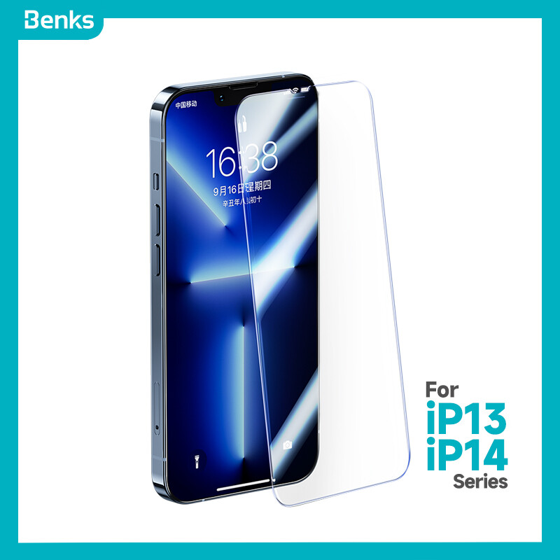 Benks kr 0.15mm + dành cho iphone 13 pro max miếng bảo vệ mắt màn hình hd ánh sáng xanh, kính cường lực mini siêu mỏng chống vân tay chống cháy nổ chống trầy xước