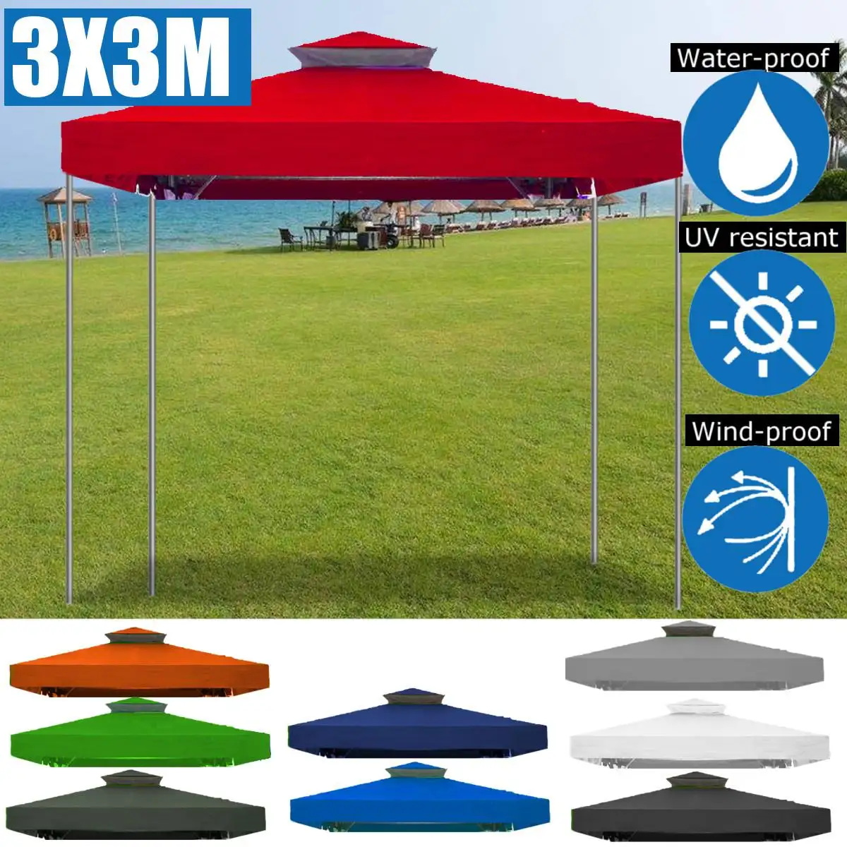 3x3m Tent Canopy Gazebo Awnings Pop Up Outdoor Patio Garden Shade Replacement Lazada Ph