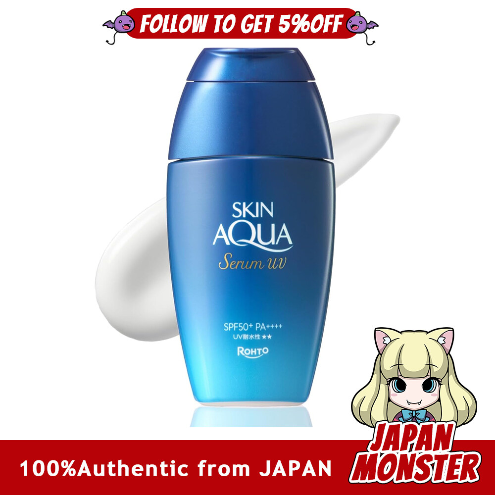 Rohto Skin Aqua Serum UV SPF50+ PA++++ Makeup Base Contains 3 types of hyaluronic acid Ethanol-free Fragrance-free Color-free Paraben-free Sensitive skin Japan