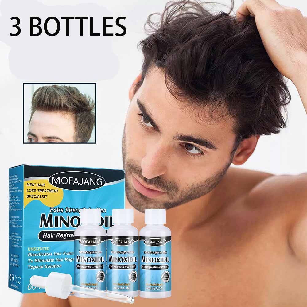 3 Bottles Men's Hair Growth Serum Hair Beard Growth Prevent Hair Loss Dense Hair Repair Essence