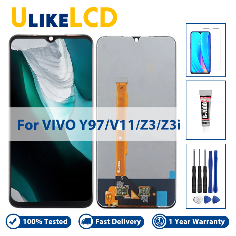 6.3 "hiển thị cho vivo v11i y97 v1813a v1813t màn hình lcd bộ số hóa cảm ứng cụm lắp ráp thay thế cho vivo z3 z3i màn hình lcd