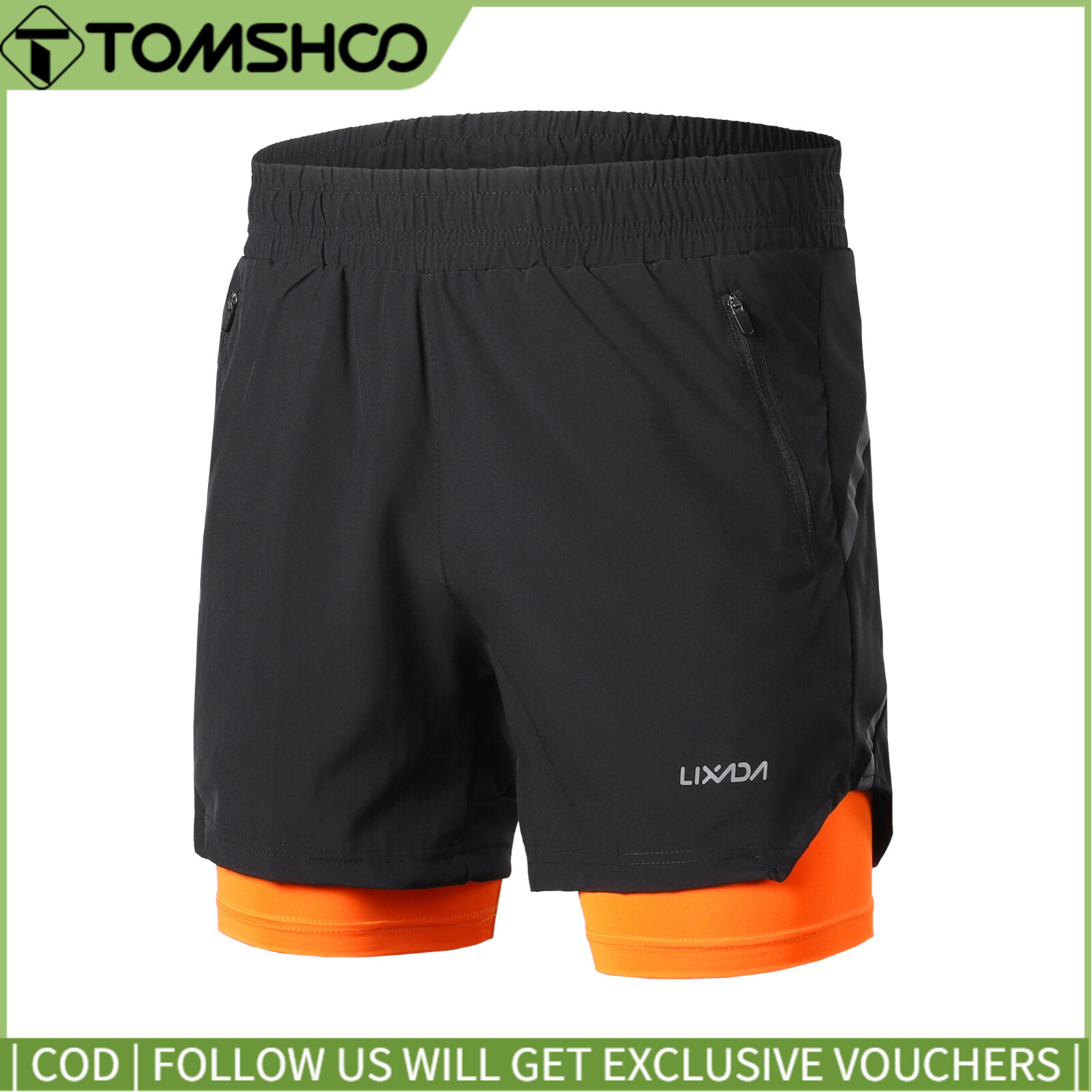 Topp Cycling Men 2 in 1 Running Shorts Quick Drying Breathable Active