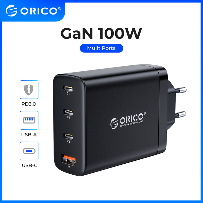 ORICO Bộ Sạc USB Type C 100W PD3.0 QC4.0 GaN Macbook Máy Tính Bảng Điện Thoại Sạc Nhanh Cho iPhone 13 Pro Max 12 11 Samsung Xiaomi