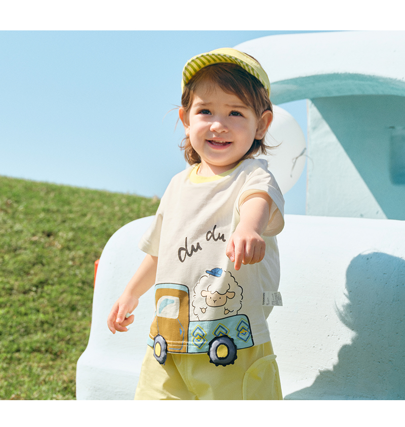 balabala Boy Short Sleeve T-Shirt Baby Top Girl Clothing 2025 New Summer Fashion Cute Infant Top