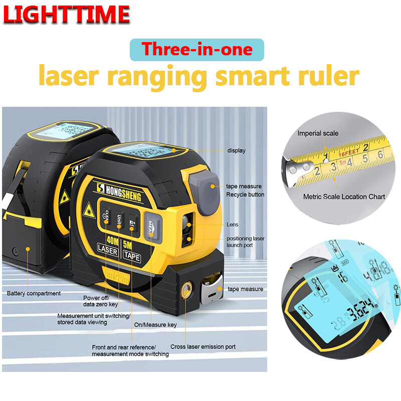 Máy đo khoảng cách laser ba trong một cầm tay máy đo khoảng cách laser thước đo thông minh máy đo khoảng cách băng thép dụng cụ đo laser trong nhà thước đo laser