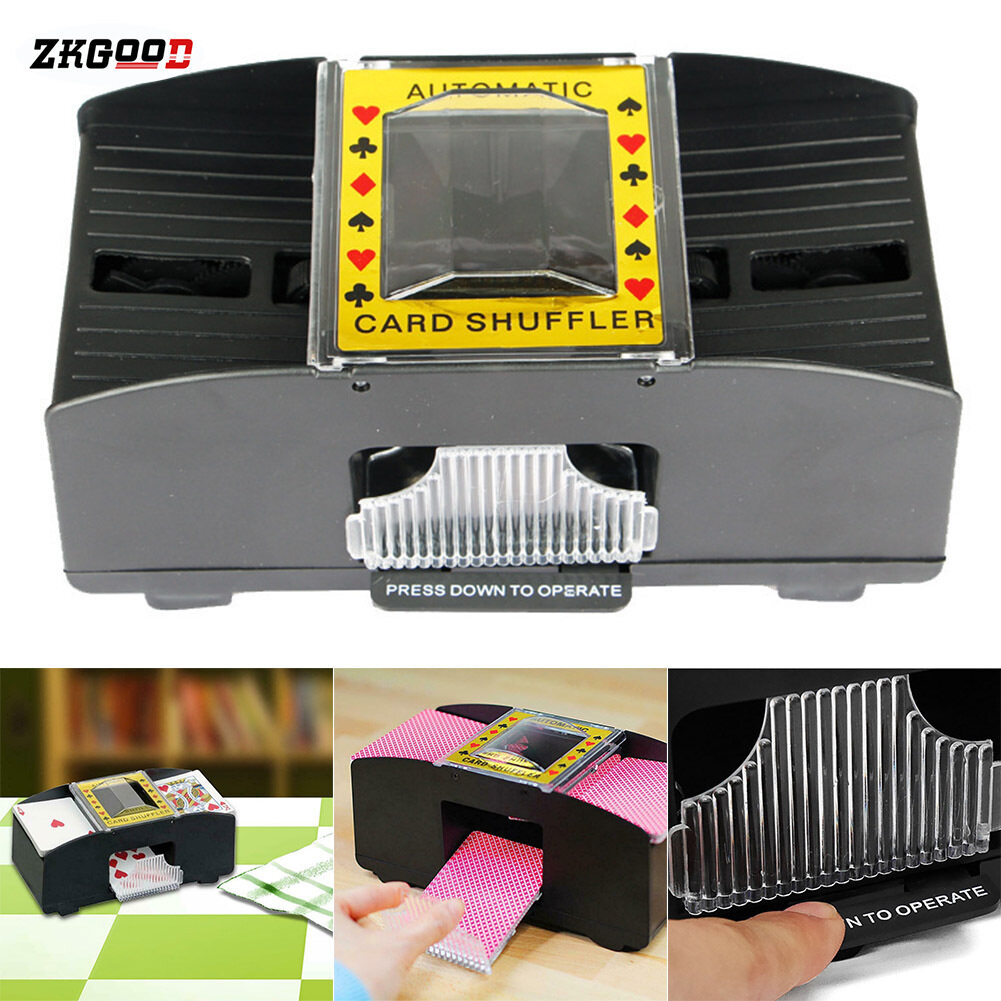 2 Deck Automatic Card Shuffler Home Poker Playing Cards Electric Shuffling Tool Card Shuffler