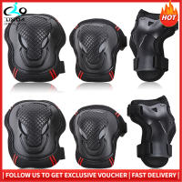 Knee Pads Set 6 Protector Kit Knee Pads Elbow Pads Wrist Guards Protective Equipment Set Safety Protection Pads for Skateboard Cycling Riding