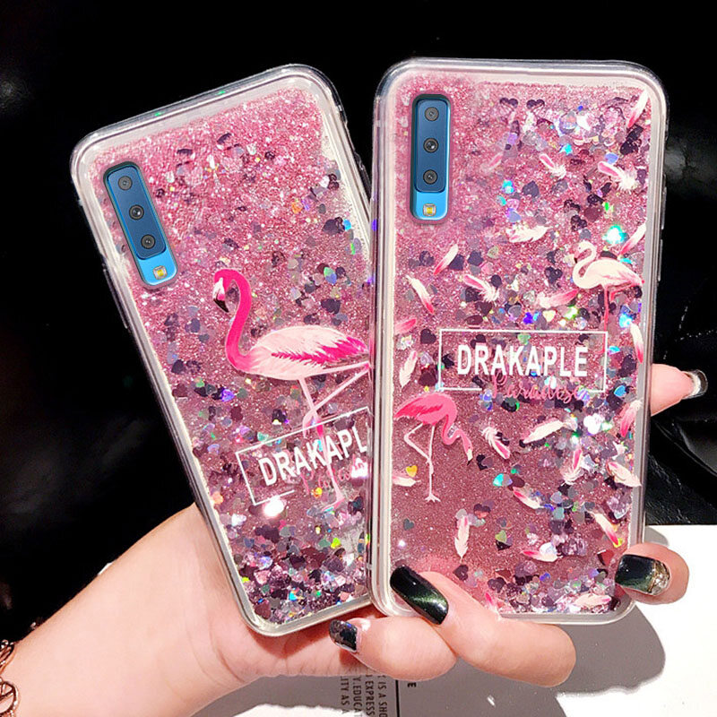 Cho Samsung A7 2018 Vỏ Điện Thoại Cát Chảy Chất Lỏng Động Ốp Silicon Cho Samsung Samsung Galaxy A7 2018 Vỏ