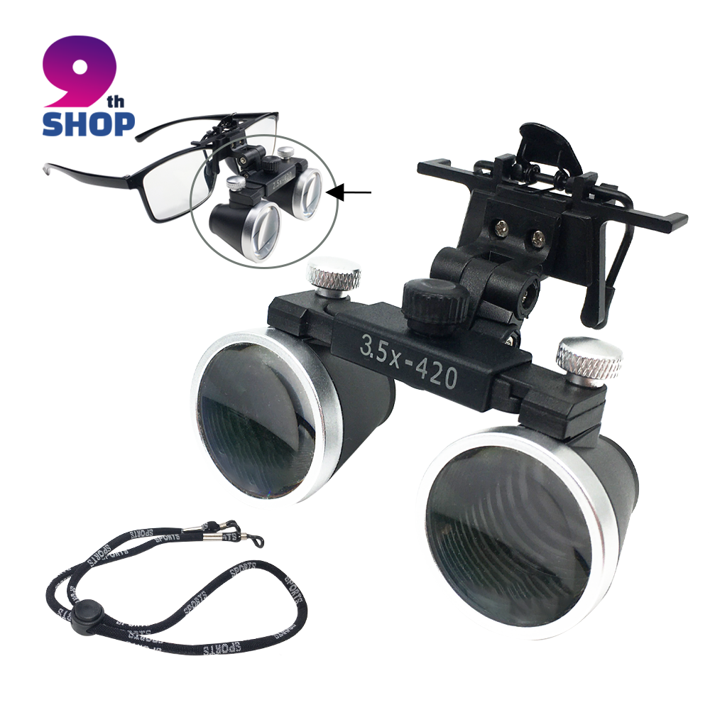 Kính lúp nha khoa kẹp 2,5x kính lúp hai mắt cho kính kính lúp nha khoa tầm nhìn rộng khoảng cách làm việc 320-420mm