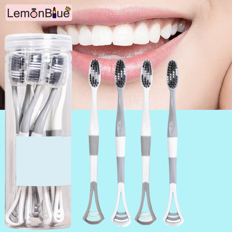 Gambar LemonBlue All in one Toothbrush   Tongue Cleaner 8pcs Double Head Mouth Cleaning Tool with Storage Case Portable