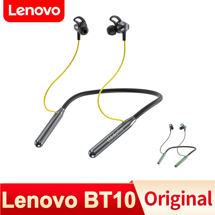 Lenovo BT10 Bluetooth Headset IPX5 Waterproof Sports Headphones Neckband Wireless Headphones Ios Android with Microphone ราคา 179 บาท*ส่งฟรี