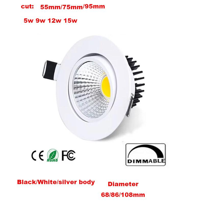 Thay đổi độ sáng 220V 5W 9W 18W COB Downlight dẫn âm trần đèn đèn rọi cho chiếu sáng nhà