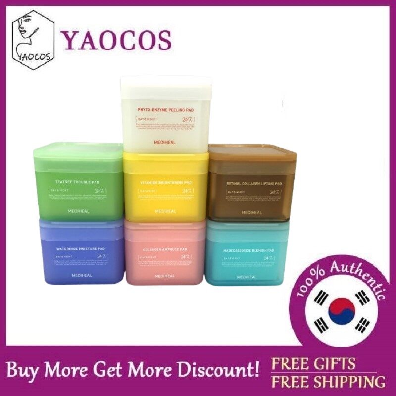 Mediheal watermide Collagen madecassoside Teatree vitamide Retinol phyto-enzyme Toner Pad