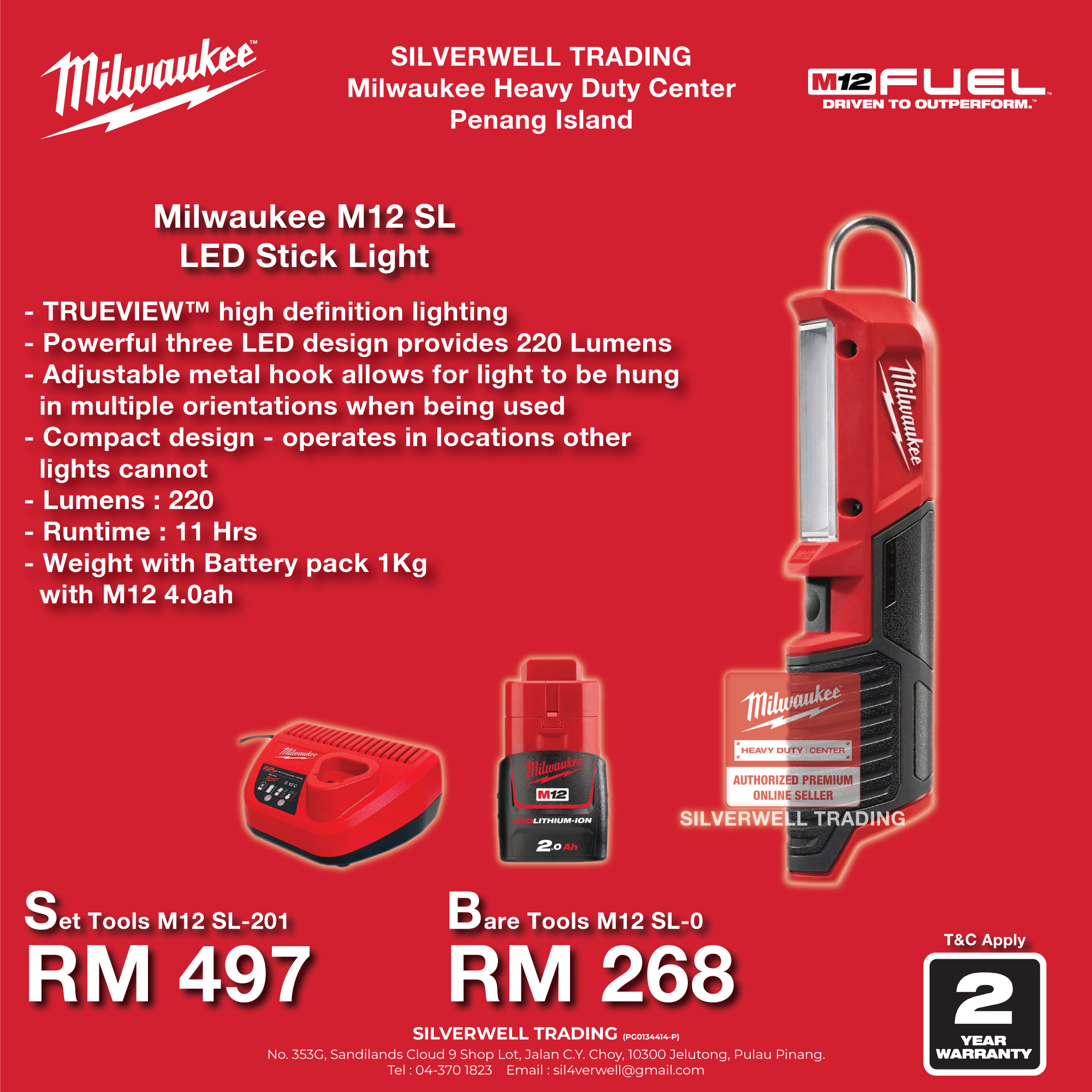 Milwaukee M12 Stick Light Milwaukee M12 Cordless LED Stick Light - Bare Tool 2351-20 For Work, Repairs, And DIY M12 Light Milwaukee M12 Stick Light Milwaukee M12 Cordless LED Stick Light - Bare Tool 2351-20 For Work, Repairs, And DIY M12 Light