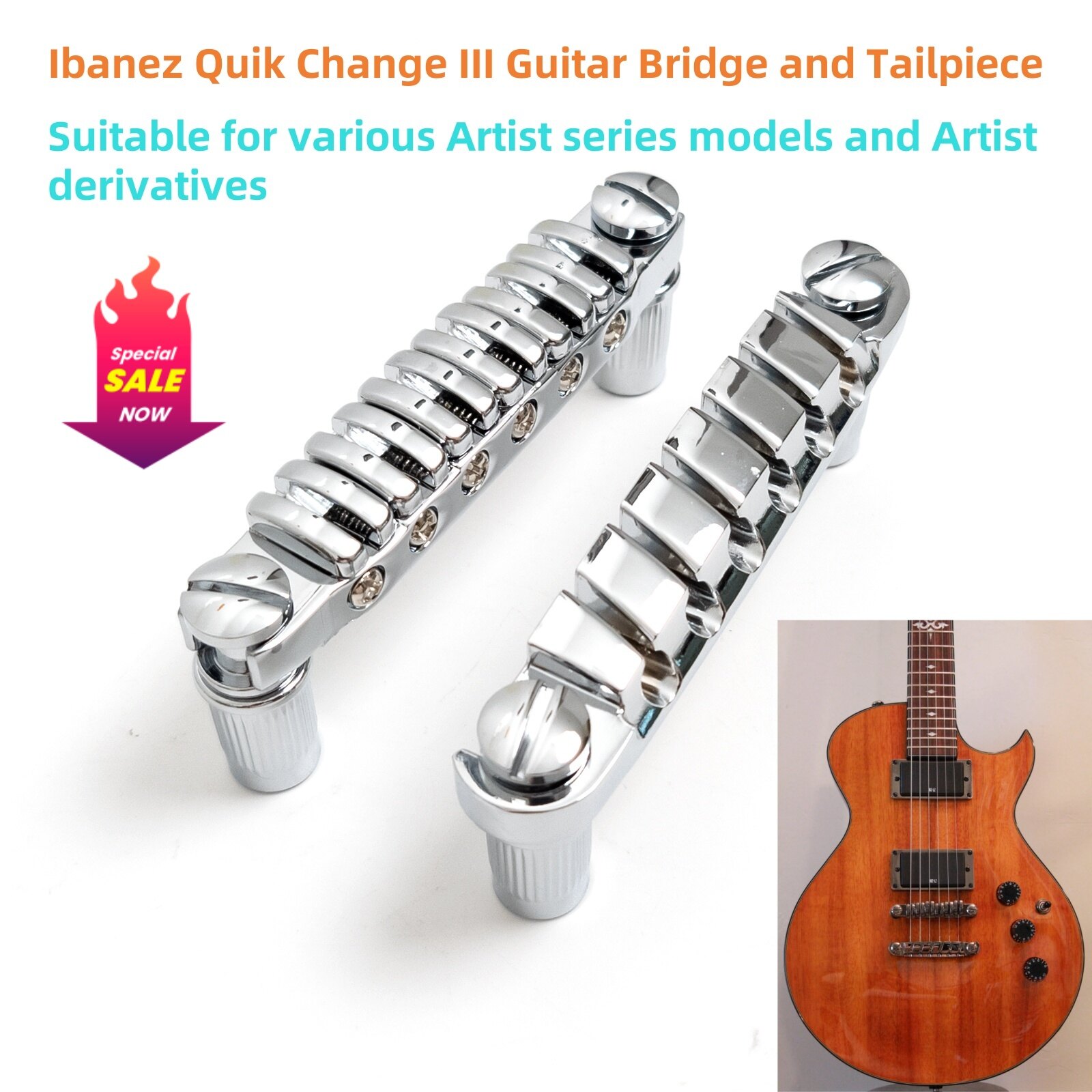 Ibanez Quik Change III Guitar Bridge and Tailpiece Gibraltar III Fixed For ARTCORE/AX/AM Series Harga  61 Ringgit*Penghantaran Percuma