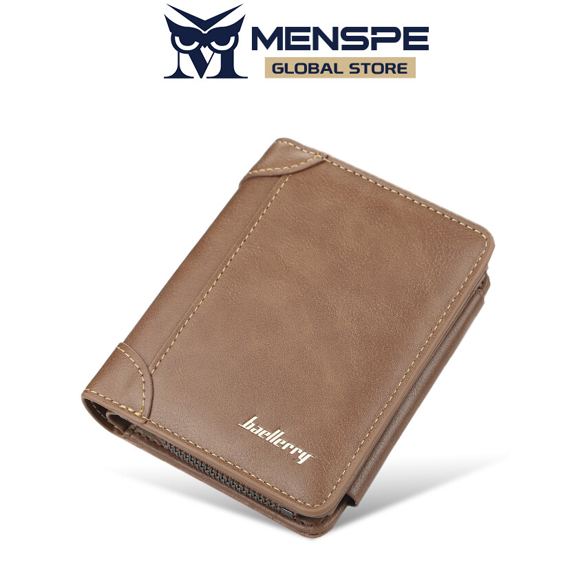 MENSPE Fashion Three Fold Wallet Men's Short Wallet Soft PU Trifold Wallet Casual Large Capacity Wallet Multi-card Pocket Wallet Male Vintage Purse Business Wallets Travel Purses Hand Bag Purse