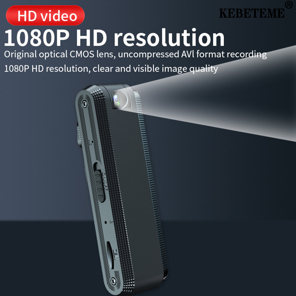 Kebememe Máy quay phim chụp ảnh mini xách tay cơ thể Máy Ảnh HD nhìn trong đêm Video DV Máy thu âm