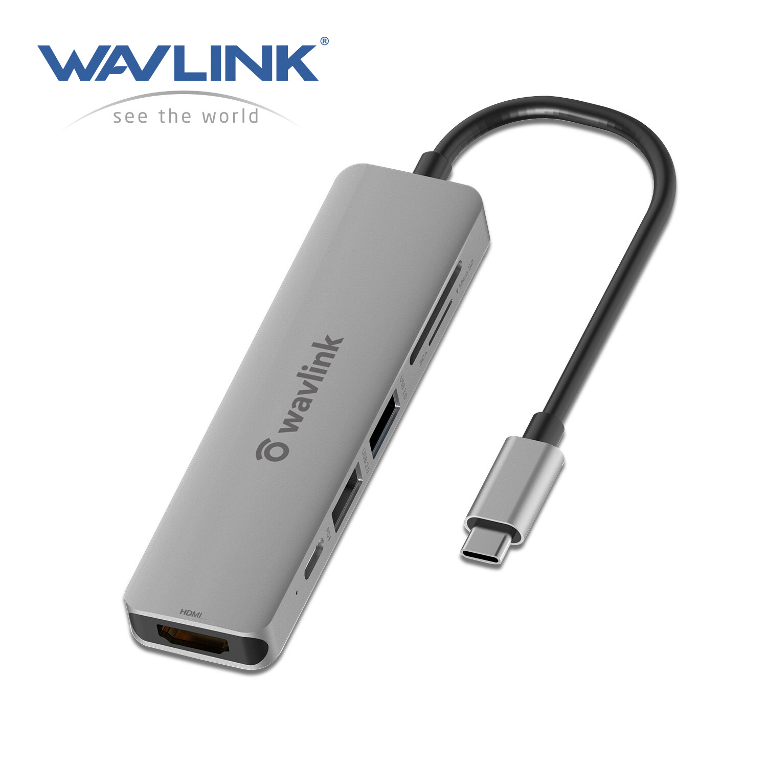 Wavlink Aluminum USB C Hub, PD 7-in-1 USB C Adapter
