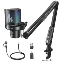 Maono Dm40 mic-rô không dây Ai Tiếng Hồi-Hủy Bỏ Microphone RGB Chơi Game tụ mic Microphone Với Phần Mềm Tắt Tiếng giảm tiếng ồn AI Bộ ĐỔI GIỌNG NÓI Cho PC Điện Thoại Chơi Game Streaming Podcasting