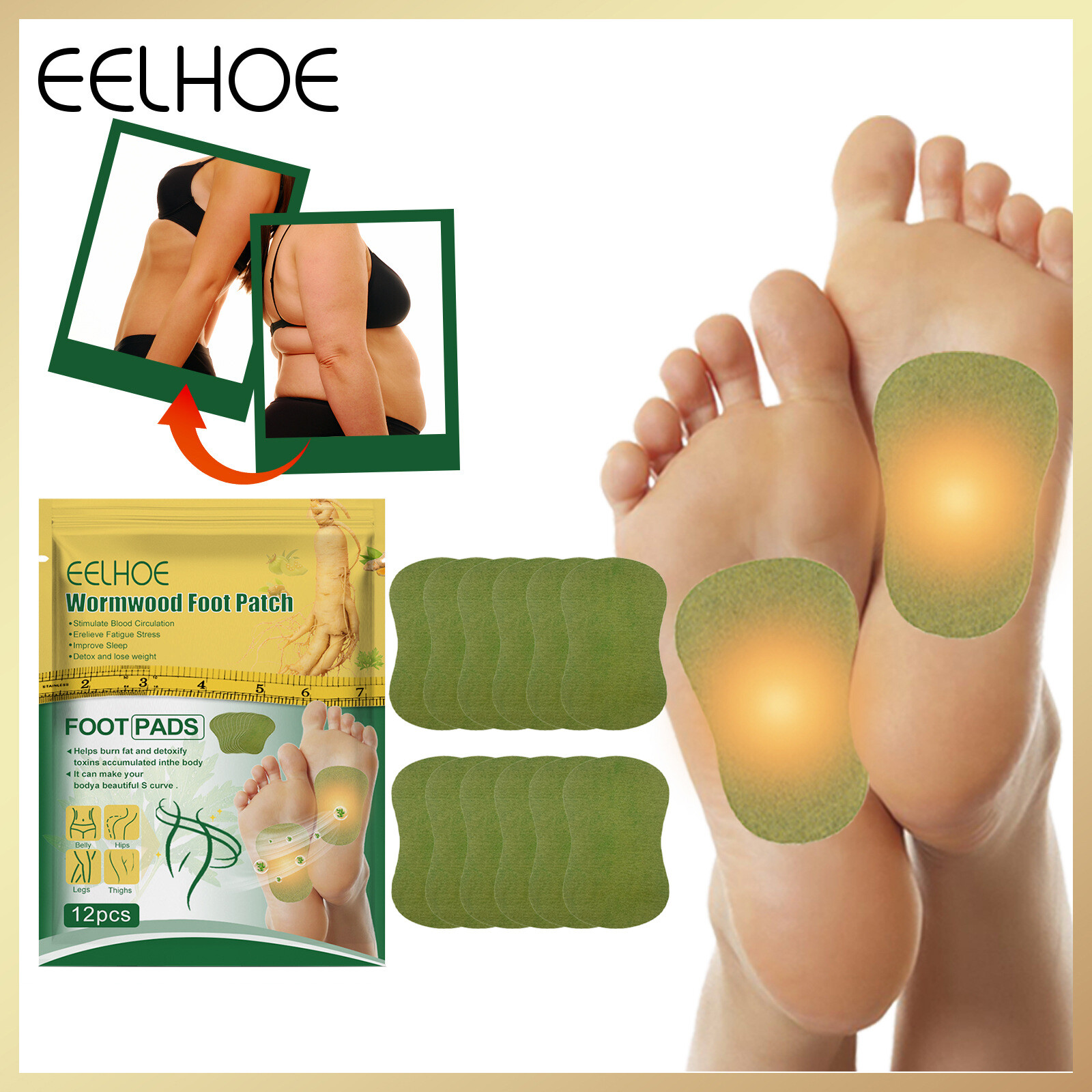 Eelhoe miếng dán chân ngải cứu miếng dán thảo dược chăm sóc bàn chân miếng dán giải độc miếng dán ngải cứu artemisia argyi độc tố cơ thể miếng dán chân giải độc thảo dược tự nhiên làm sạch giảm béo làm đẹp sức khỏe giảm căng thẳng sản phẩm chăm sóc bàn ch