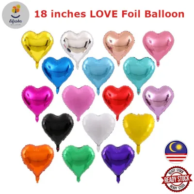 Lifesta 18 Inch Love Heart Shape Foil Balloon Valentine Wedding Birthday Party Decoration Balloons Decor (1)