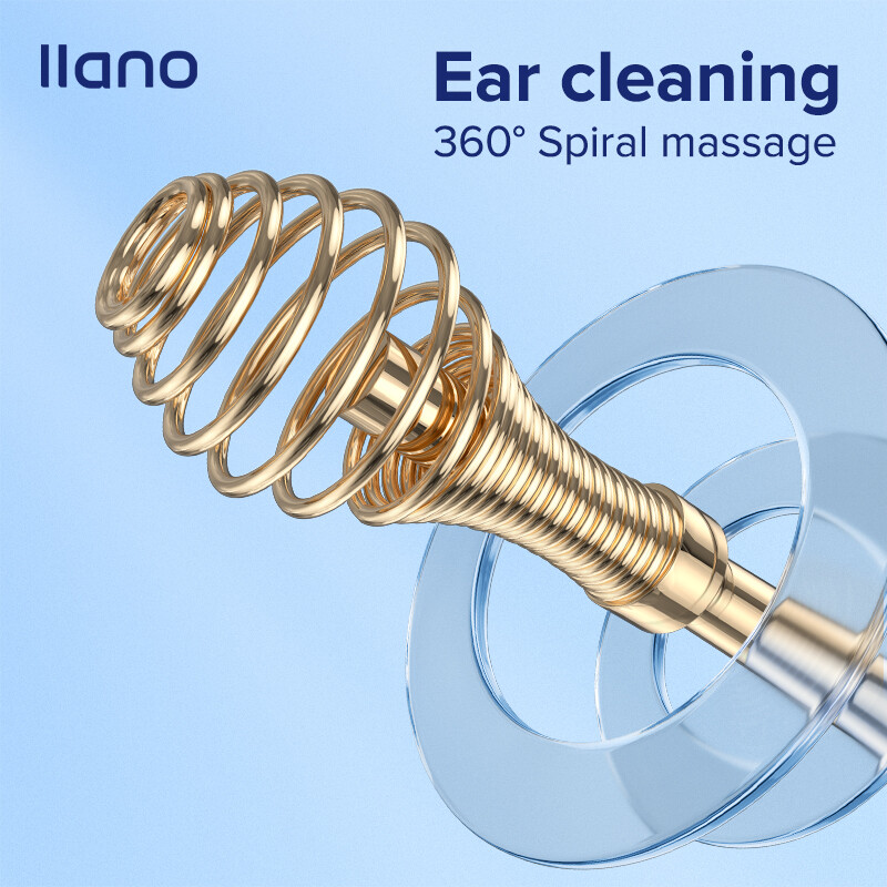 Gambar llano Ear cleaner 360° Spiral massage Ear wax remover Stainless steel earwax remover Flexible design Ear picker cleaner