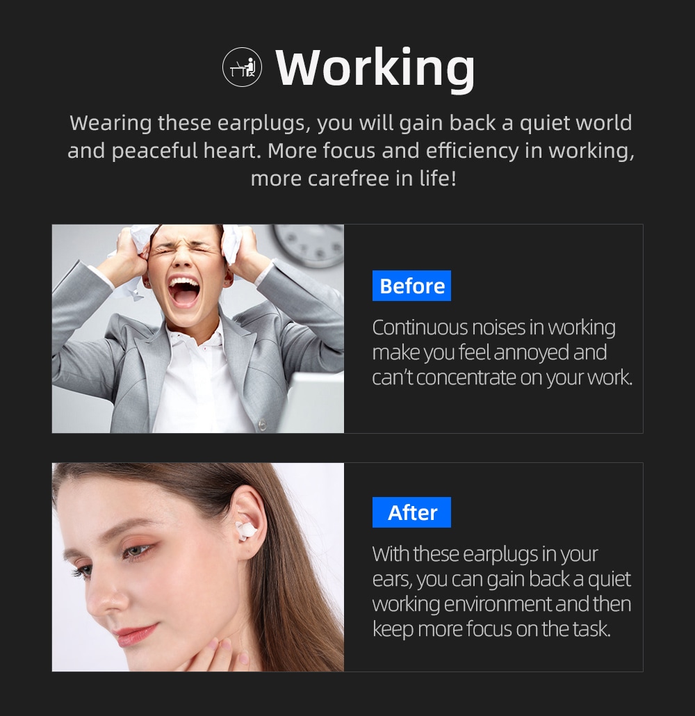 Bluedio NE Silicone Ear Plug 40dB Noise Reduction Sound Insulation Ear Protection Anti-noise Sleeping Safety Supplies - White Bluedio NE Silicone Ear Plug 40dB Noise Reduction Sound Insulation Ear Protection Anti-noise Sleeping Safety Supplies - White