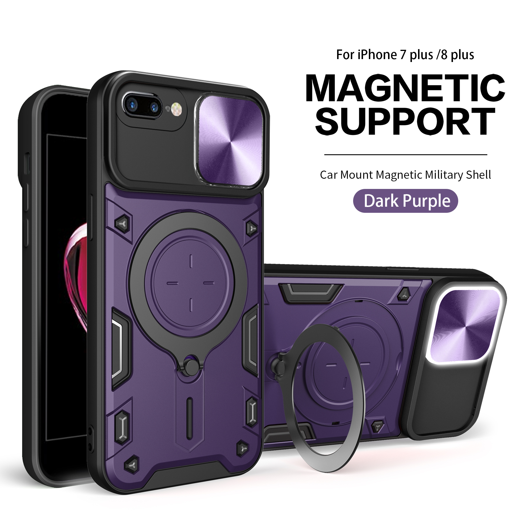 Mobile Phone Case With Slide Camera Cover And Kickstand Durable_voghion.com
