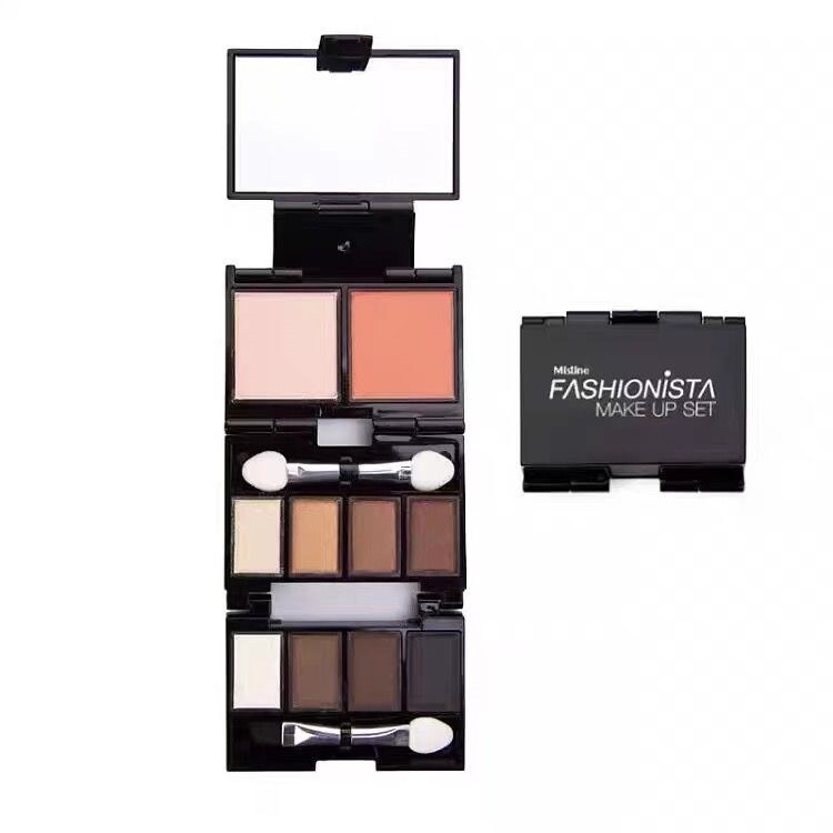 Gambar [Youyoubuy] Thailand mistine Mini Folding Eyeshadow Repair Eyebrow Powder Highlight Blush Makeup Box