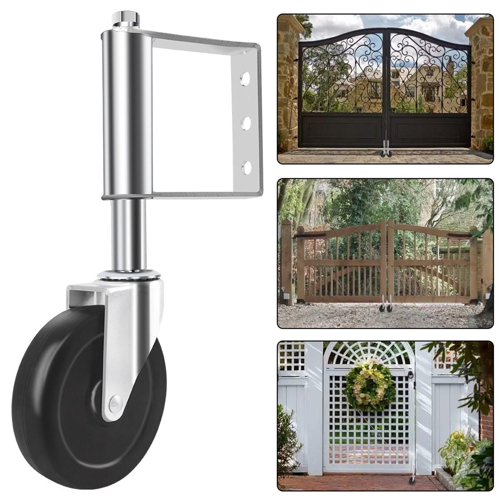 Spring Loaded Fences Door Gate Caster Gate Wheel Tool Silver