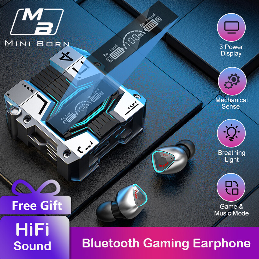 Tai nghe bluetooth không dây mini born tai nghe bluetooth v5.3 màn hình kỹ thuật số ba thực tai nghe điện tử tai nghe bluetooth chơi game âm thanh nổi hifi màn hình led