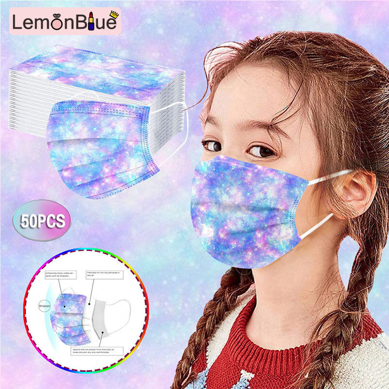 Gambar LemonBlue 50 PCS 3 Layer Adult Face Masque Disposable Dust Masque for PM2.5 Anti dust Droplets Proof Black Colorful