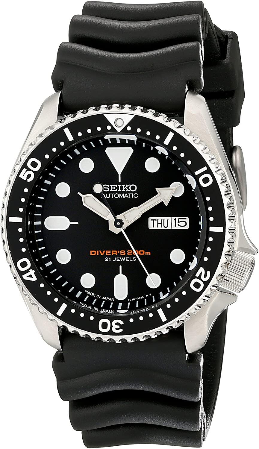 Đồng hồ Seiko cổ sẵn sàng (SEIKO SKX007J1 Watch) Seiko SKX007J1 Analog  Japanese-Automatic Black Rubber Diver's Watch [Hộp & Sách hướng dẫn của Nhà  sản xuất + Người bán bảo hành một