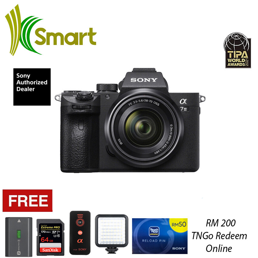 Sony A7III A7M3 Mirrorless FullFrame Camera Body / 28-70mm Kit + TnGo RM200  (Sony Malaysia 24 Months Warranty)