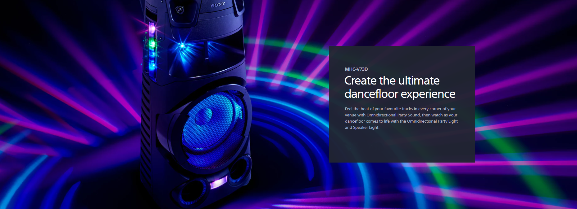 Sony Bluetooth Technology High Power Audio System Speaker MHCV73D