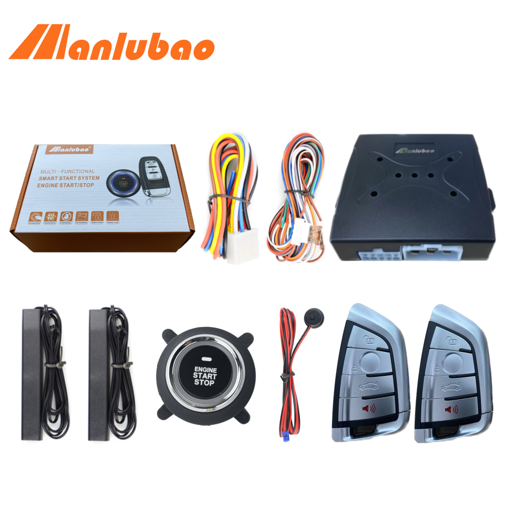 Manlubao hệ thống khởi động/dừng động cơ từ xa 9007 bộ điều khiển từ xa nút bấm khởi động không cần chìa khóa hệ thống an ninh khởi động báo động ô tô