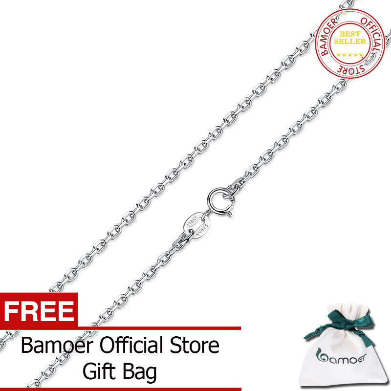 Bamoer miễn phí vận chuyển vòng cổ bằng bạc ý 925 thật dây chuyền có thể điều chỉnh móc cài tôm hùm dây chuyền đơn giản vòng cổ thời trang trang sức sca007-45