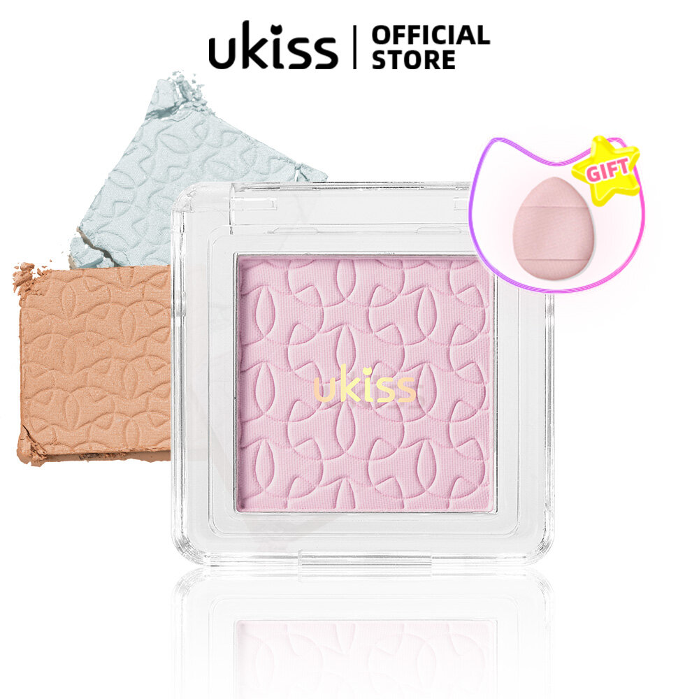 UKISS Trà Sữa Đào Trang Trí Độ Bóng Cao Một Màu Phấn Màu Nude, Trang Điểm Màu Nude Tự Nhiên Mờ Mịn Lung Linh Cho Người Mới