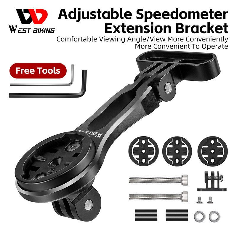 Tây đi xe đạp Khung máy tính Xe đạp cho Garmin wahoo bryton xoss Hợp kim nhôm cẩu Giá Đỡ Đèn chủ Handlebar máy tính xe đạp GoPro giá mở rộng