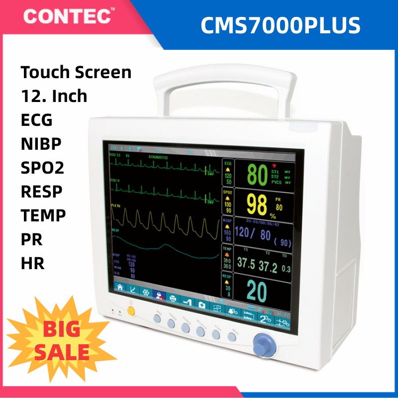 ผลิตภัณฑ์เพื่อสุขภาพ contec หน้าจอสัมผัส CMS7000 PLUS 12.1 นิ้ว ICU ผู้ป่วย cardiac monitor vital Signs Monitor 6 พารามิเตอร์ฟรีรับประกัน ราคา 24,360 บาท*ส่งฟรี
