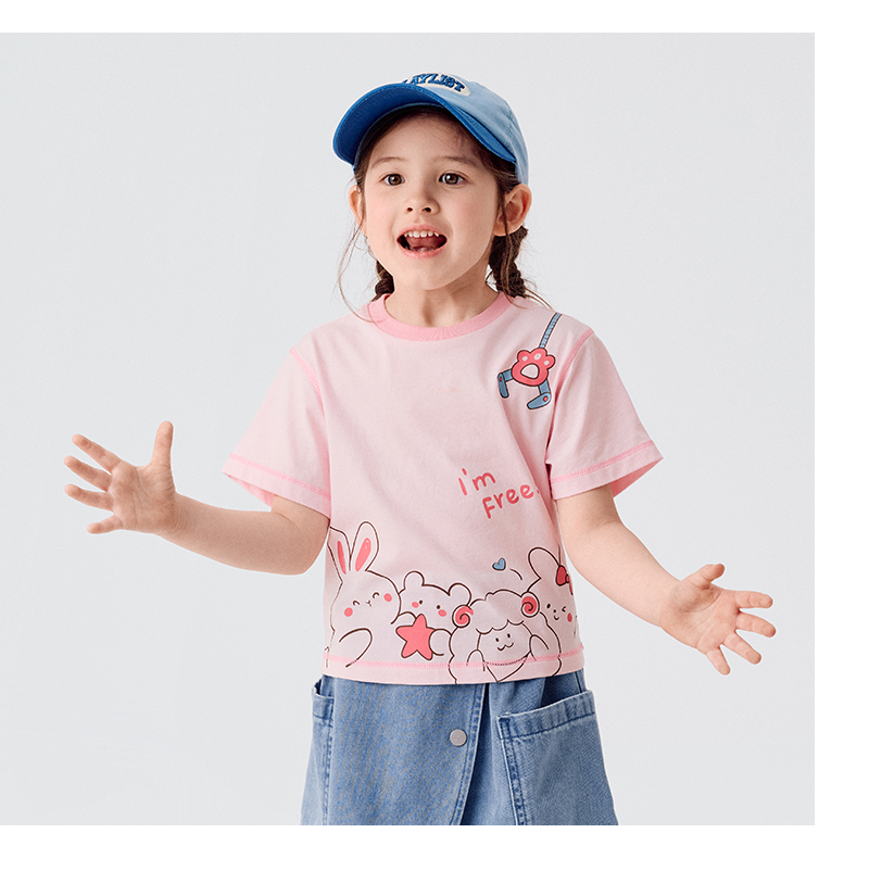 balabala Baby Inner Wear Infant T-Shirt Boy Short Sleeve Girl Top 2025 New Summer Loose Fashion · v3