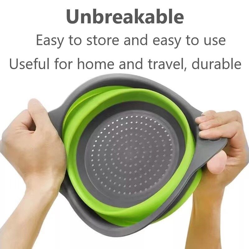 Gambar Silicone Foldable Drain Basket Collapsible Colanders Foldable Strainer Basket