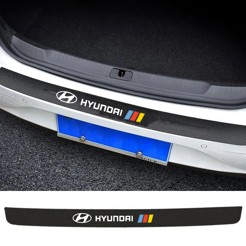 Carbon Fiber Trunk Door Sill Plate & Bumper Guard For Hyundai N Line Models (Tucson, Sonata, Veloster, I30) - 1 Piece - View #4