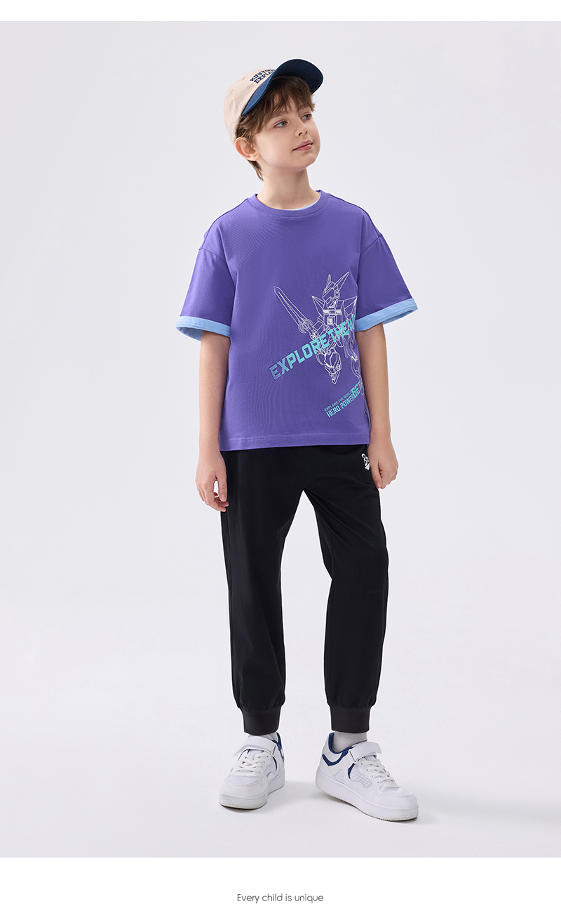 balabala Children Short Sleeve T-Shirt 2025 Summer New Quickdry Parentchild Inner Wear · v2