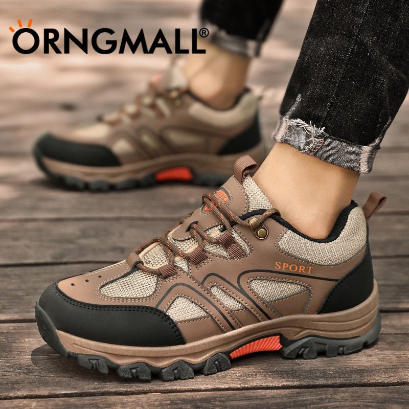 ORNGMALL Hiking Shoes for Men High Quality Fashion Outdoor Sneakers Comfort Climbing Shoes Casual Sport Shoes 39-44 ราคา 610 บาท*ส่งฟรี