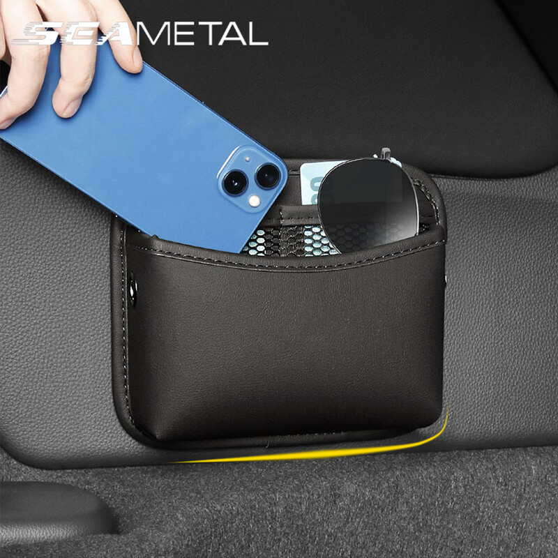  Seamital chất liệu da PU xe Túi lưu trữ ví đa chức năng chìa khóa thẻ cốc giá để điện thoại giá giữ ly tự động Hộp lưu trữ phụ kiện ô tô 
