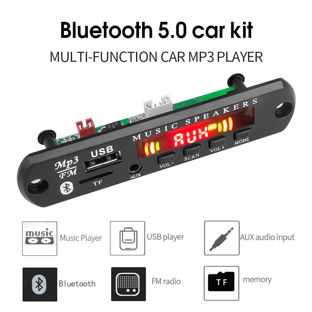 Mạch Giải Mã MP3 Bluetooth DC 7V-18V Mô-đun Máy Nghe Nhạc MP3 WMA Âm Thanh